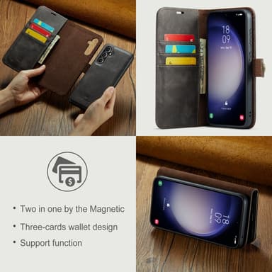 DG MING Samsung S23 FE 2-i-1 Magnet Plånboksfodral - Grå