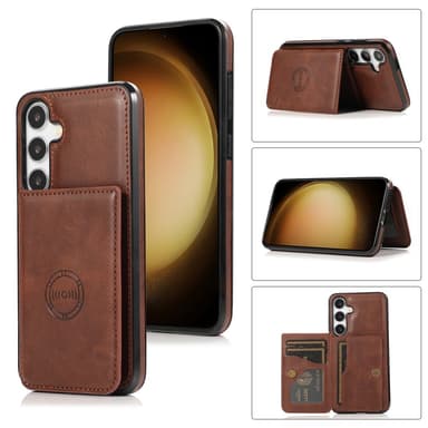 SKALO Samsung S24 PU Läder Skal med Plånbok - Brun