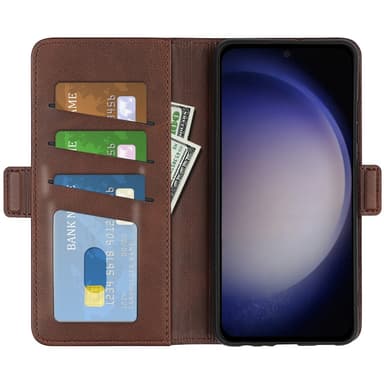 SKALO Samsung S24 Premium Plånboksfodral - Brun