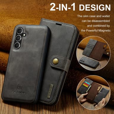 DG MING Samsung S23 FE 2-i-1 Magnet Plånboksfodral - Grå