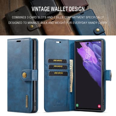 DG MING Samsung S24 Ultra 2-i-1 Magnet Plånboksfodral - Blå