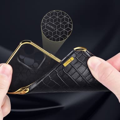 SKALO Samsung S24 Krokodil Guldkant Skal - Vit