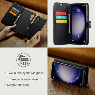 DG MING Samsung S23 FE 2-i-1 Magnet Plånboksfodral - Svart