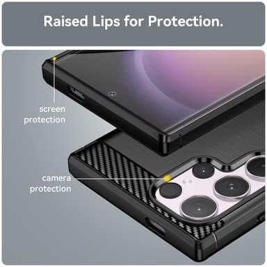 SKALO Samsung S24 Ultra Armor Carbon Stöttåligt TPU-skal - Svart