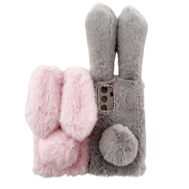 SKALO Samsung S24 3D Soft Furry Bunny Ears Skal - Vit