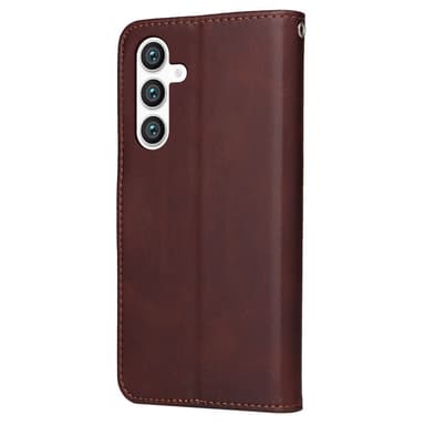 SKALO Samsung S23 FE PU-Läder Plånboksfodral - Brun
