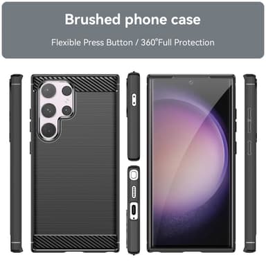 SKALO Samsung S24 Ultra Armor Carbon Stöttåligt TPU-skal - Svart