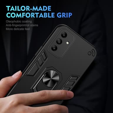 SKALO Samsung A05s 4G Armor Hybrid Metallring skal - Svart