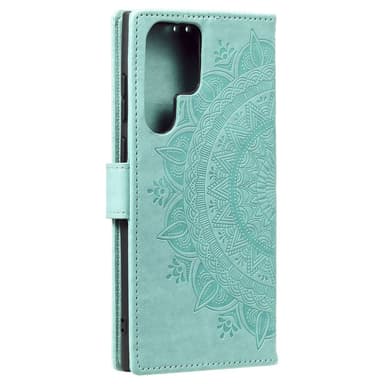 SKALO Samsung S24 Ultra Mandala Plånboksfodral - Turkos