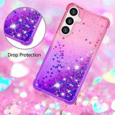 SKALO Samsung S24 Kvicksand Glitter Hjärtan TPU-skal - Rosa-Lila