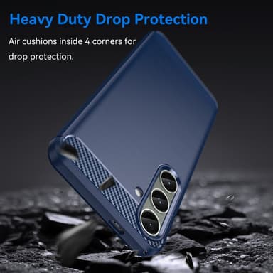 SKALO Samsung S24+ Armor Carbon Stöttåligt TPU-skal - Blå