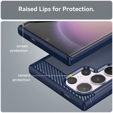 SKALO Samsung S24 Ultra Armor Carbon Stöttåligt TPU-skal - Blå