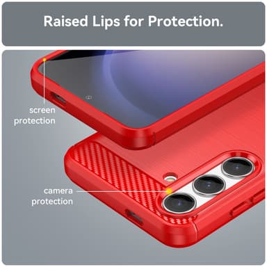SKALO Samsung S24 Armor Carbon Stöttåligt TPU-skal - Röd