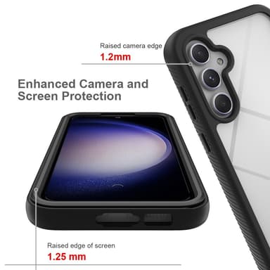 SKALO Samsung S24+ Shockproof Clear Hybrid Skal - Svart