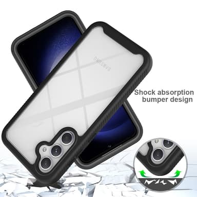 SKALO Samsung S23 FE Shockproof Clear Hybrid Skal - Svart
