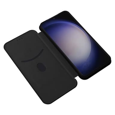 SKALO Samsung S24+ Carbon Fiber Plånboksfodral - Svart