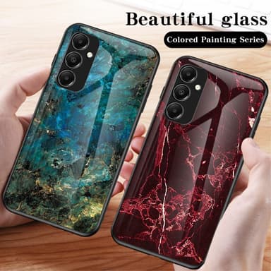 SKALO Samsung A05s 4G Marmor Härdat Glas TPU-skal - Motiv 1