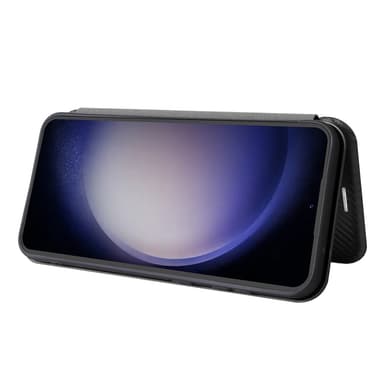 SKALO Samsung S23 FE Carbon Fiber Plånboksfodral - Svart