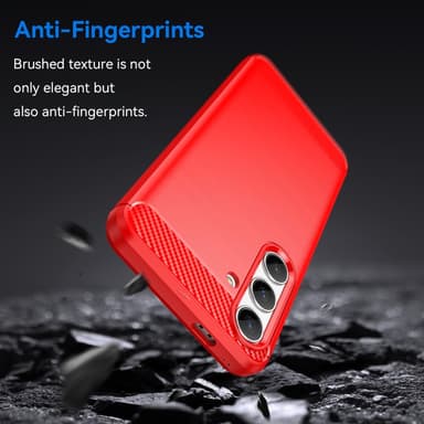 SKALO Samsung S24 Armor Carbon Stöttåligt TPU-skal - Röd