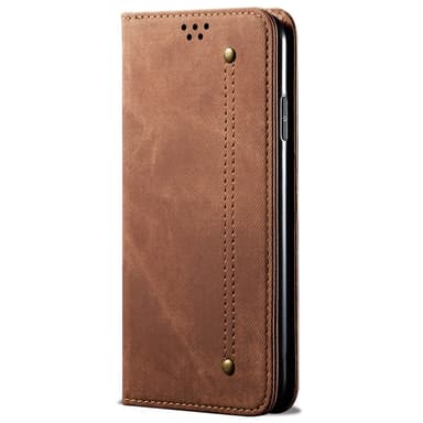 SKALO Samsung S24 Jeans Plånboksfodral - Brun