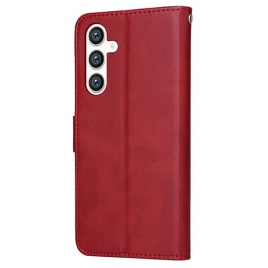 SKALO Samsung S23 FE PU-Läder Plånboksfodral - Röd