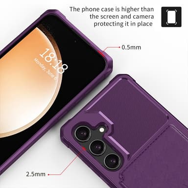 SKALO Samsung S24 Stöttåligt Skal med Plånbok - Lila