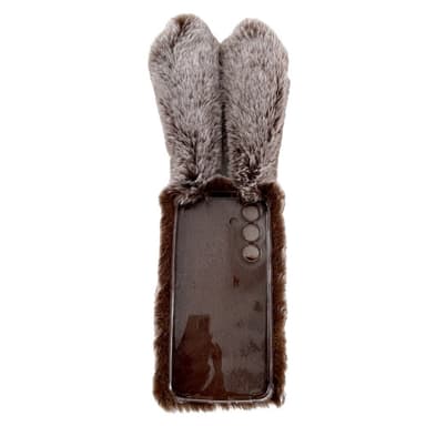 SKALO Samsung S24 3D Soft Furry Bunny Ears Skal - Brun