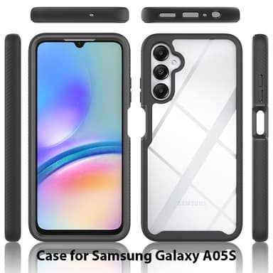 SKALO Samsung A05s 4G Shockproof Clear Hybrid Skal - Svart