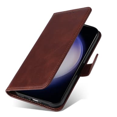 SKALO Samsung S24+ PU-Läder Plånboksfodral - Brun