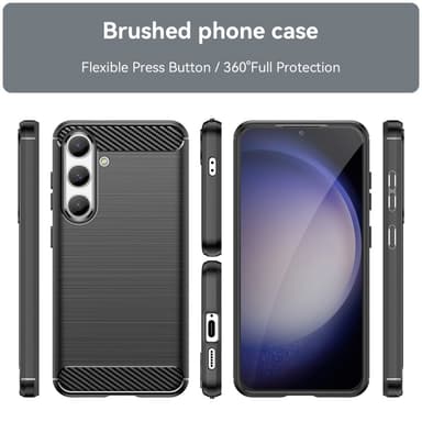SKALO Samsung S24 Armor Carbon Stöttåligt TPU-skal - Svart