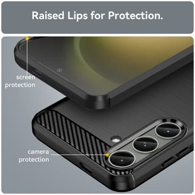 SKALO Samsung S24+ Armor Carbon Stöttåligt TPU-skal - Svart