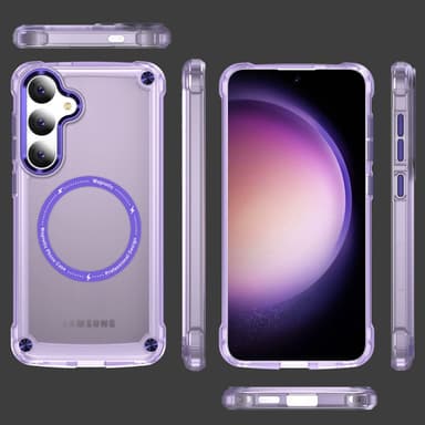SKALO Samsung S24 Transparent TPU Magnet/Metall Skal - Lila
