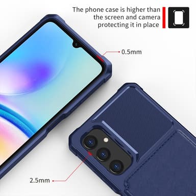 SKALO Samsung A05s 4G Stöttåligt Skal med Plånbok - Blå