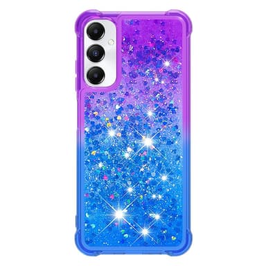 SKALO Samsung A05s 4G Kvicksand Glitter Hjärtan TPU-skal - Lila-Blå