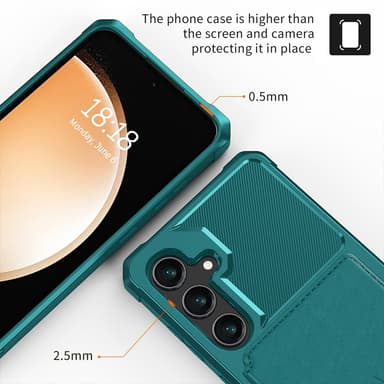 SKALO Samsung S24 Stöttåligt Skal med Plånbok - Grön