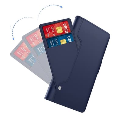 SKALO Samsung S24 Korthållare Spegel Plånbok - Blå