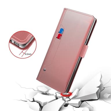 SKALO Samsung S24 Korthållare Spegel Plånbok - Roséguld
