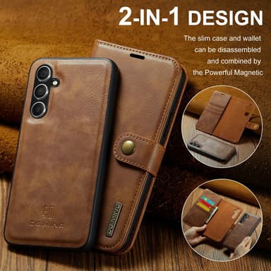 DG MING Samsung S23 FE 2-i-1 Magnet Plånboksfodral - Brun