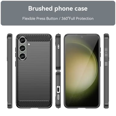 SKALO Samsung S24+ Armor Carbon Stöttåligt TPU-skal - Svart