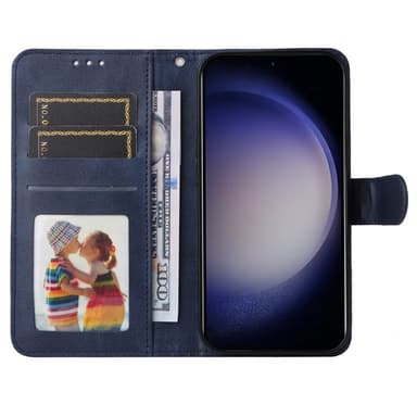 SKALO Samsung S24+ PU-Läder Plånboksfodral - Blå