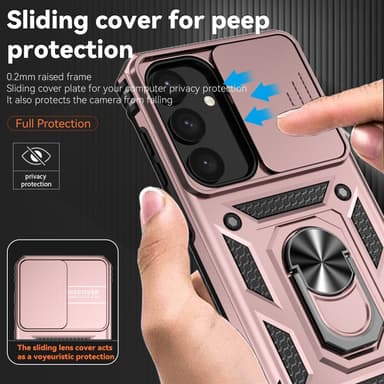 SKALO Samsung S24 Armor Hybrid Metallring Kameraslider - Roséguld