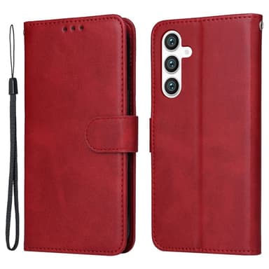 SKALO Samsung S23 FE PU-Läder Plånboksfodral - Röd