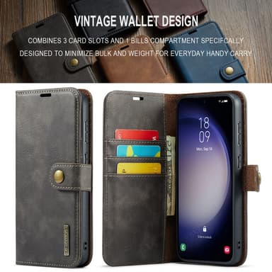 DG MING Samsung S23 FE 2-i-1 Magnet Plånboksfodral - Grå