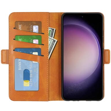 SKALO Samsung S23 FE Premium Plånboksfodral - Brun