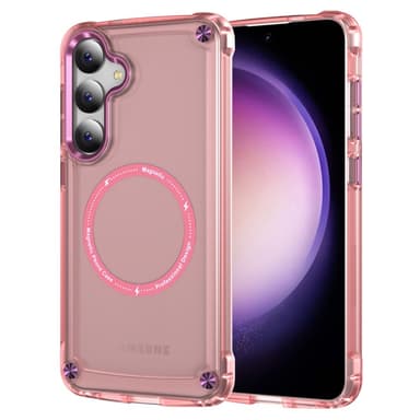 SKALO Samsung S24 Transparent TPU Magnet/Metall Skal - Rosa