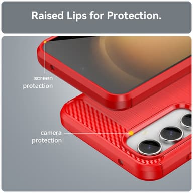 SKALO Samsung S23 FE Armor Carbon Stöttåligt TPU-skal - Röd