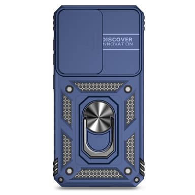 SKALO Samsung S24 Armor Hybrid Metallring Kameraslider - Blå