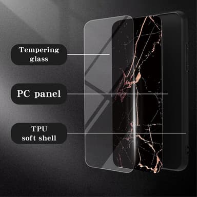 SKALO Samsung S24 Ultra Marmor Härdat Glas TPU-skal - Motiv 3