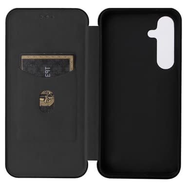 SKALO Samsung S24+ Carbon Fiber Plånboksfodral - Svart
