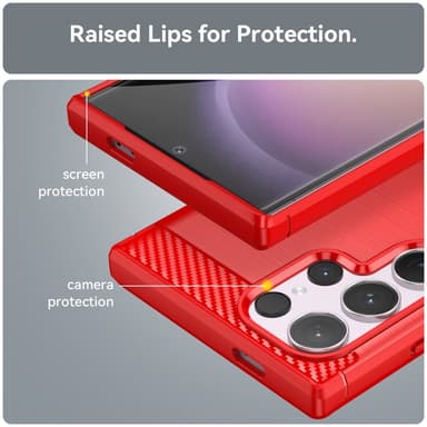 SKALO Samsung S24 Ultra Armor Carbon Stöttåligt TPU-skal - Röd